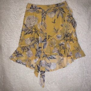 Lucy Paris Floral Mini Wrap Skirt